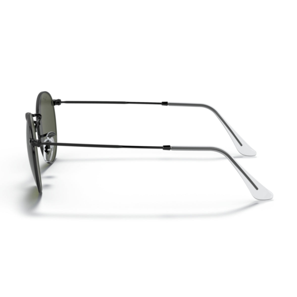 Ray-Ban Round Metal RB3447 black sunglasses, side view of the temple