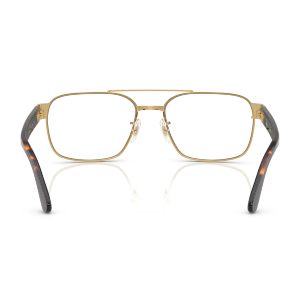 Ray-Ban RX3751V arista gold square eyeglasses, back view of the frame and temples