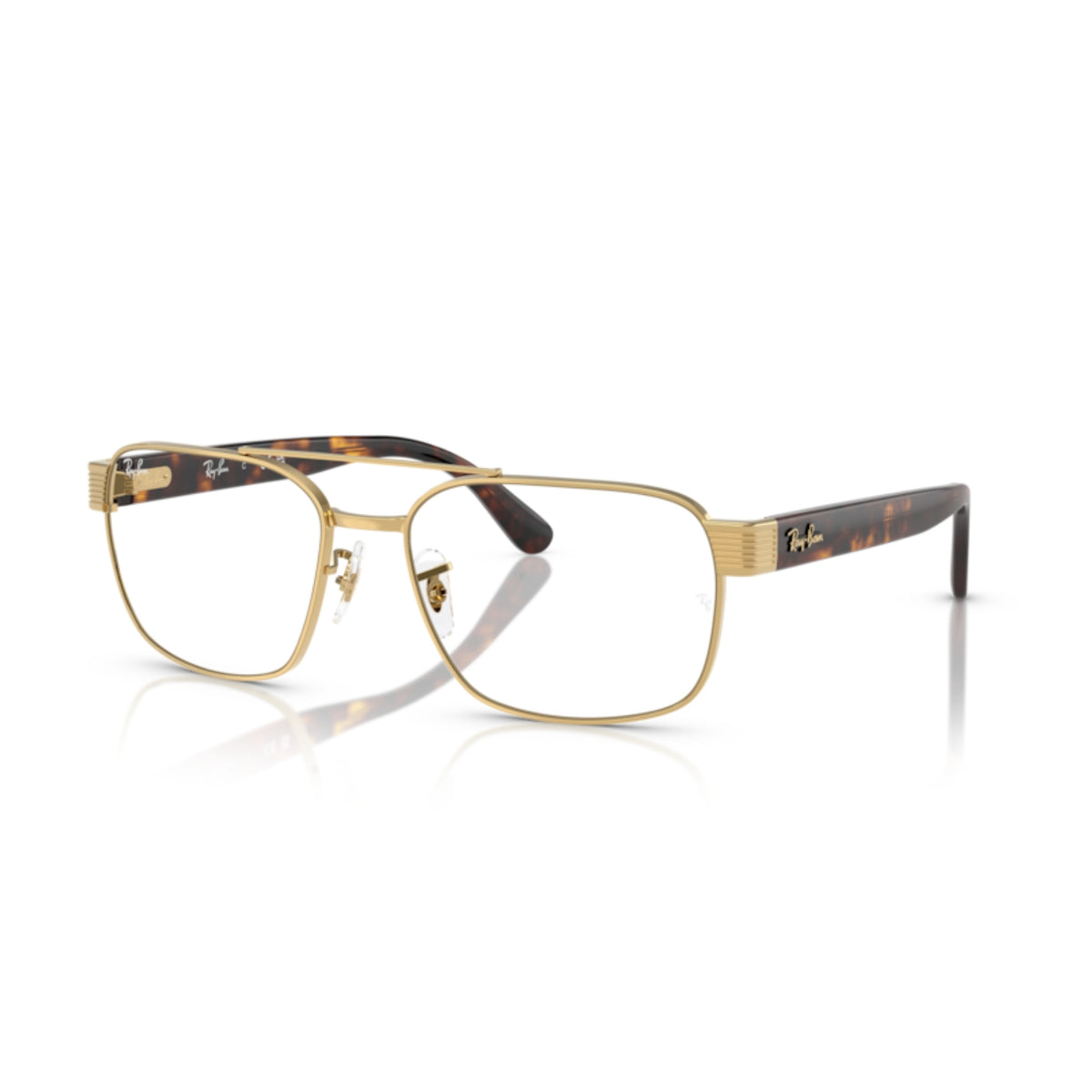 Ray-Ban RX3751V arista gold square eyeglasses with metal and plastic frame