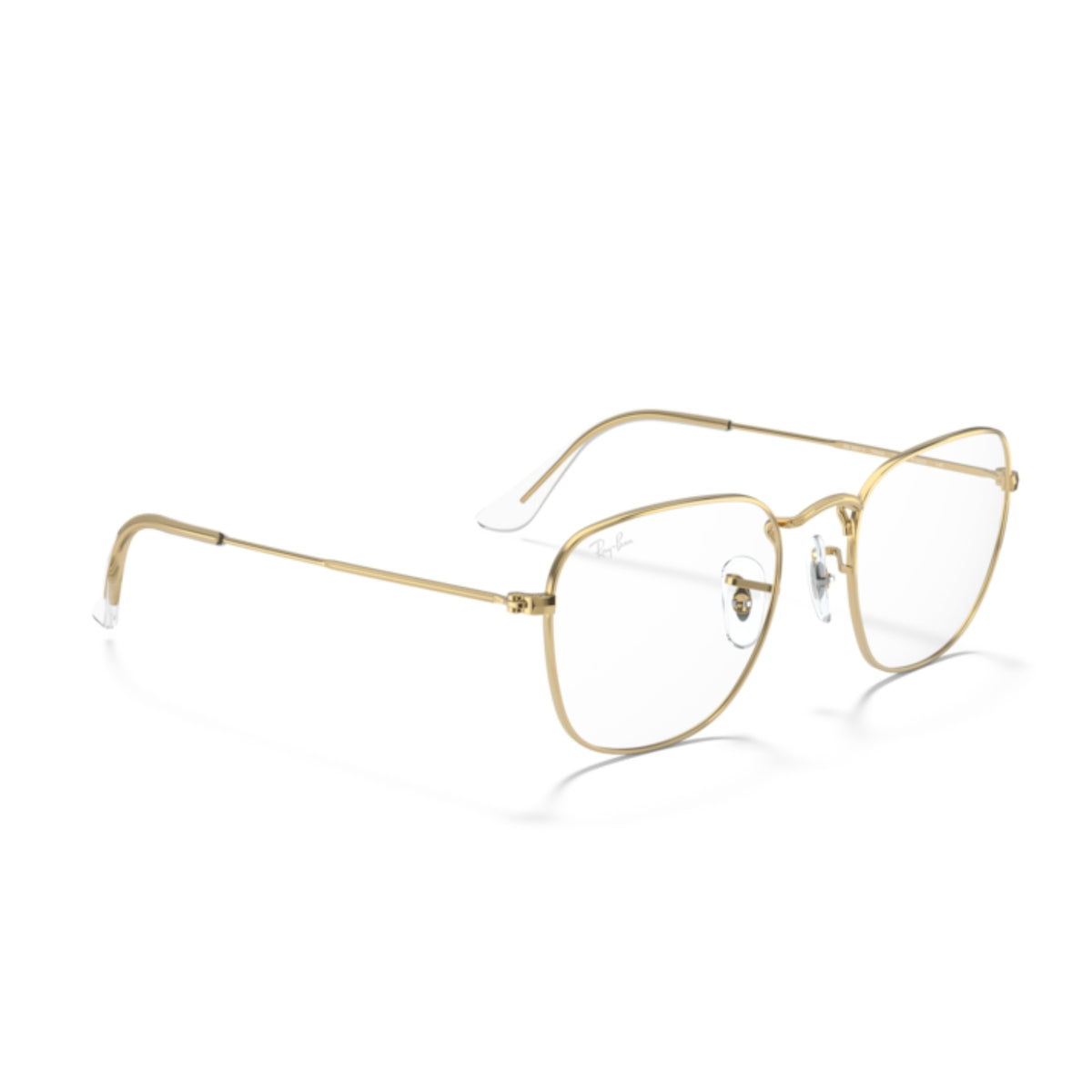 Ray-Ban RX3857V gold square eyeglasses, angled view