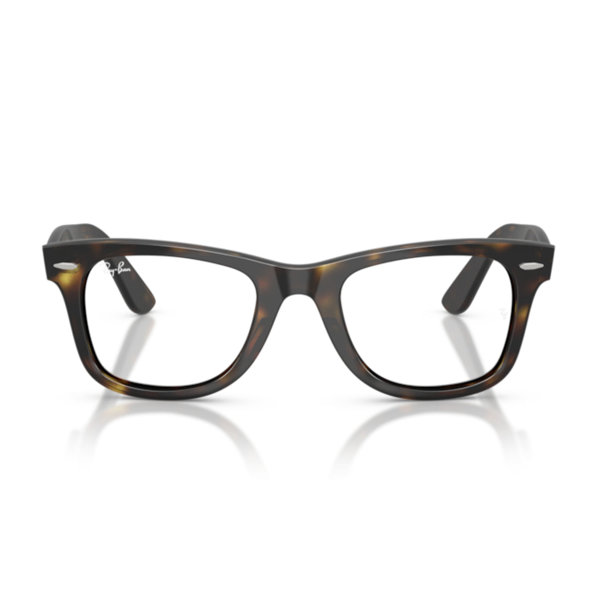 Ray-Ban RX4340V havana square eyeglasses, full-rim plastic frame