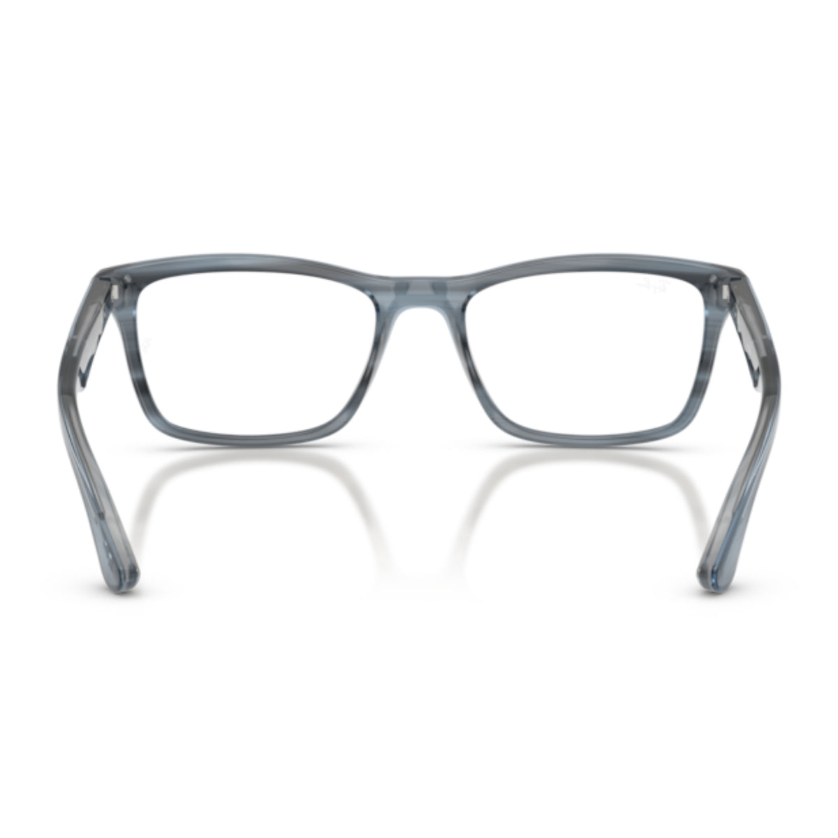 Ray-Ban RX5279 striped blue square eyeglasses, back view of the frame and temples