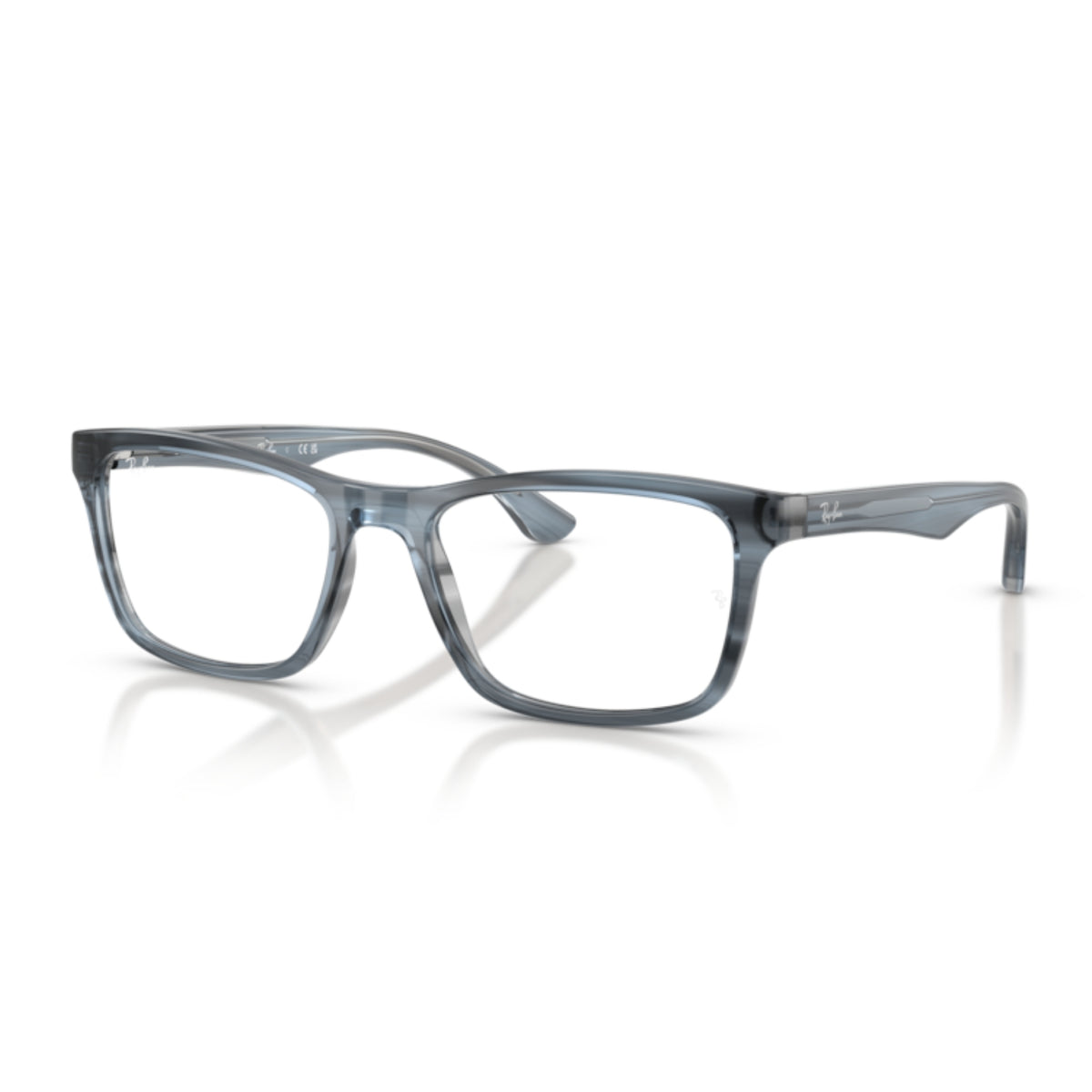 Ray-Ban RX5279 striped blue square eyeglasses with acetate and metal frame