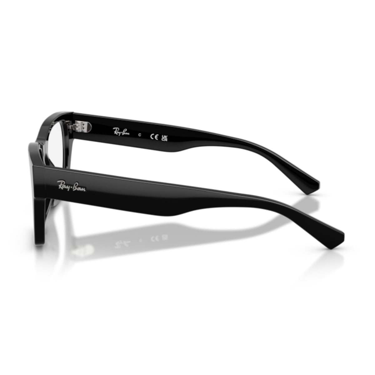Ray-Ban RX5448 black geometric eyeglasses, side view of the temple