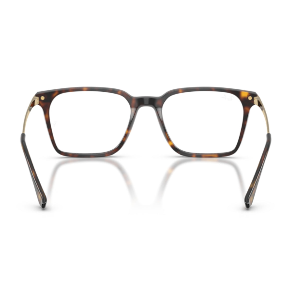 Ray-Ban RX5452I havana square eyeglasses, back view of the frame and temples