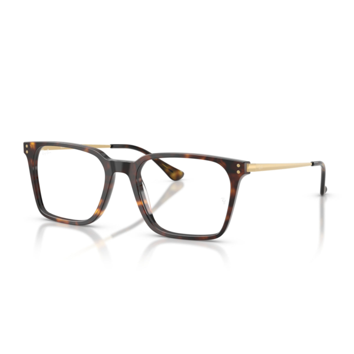 Ray-Ban RX5452I havana square eyeglasses with acetate and metal frame