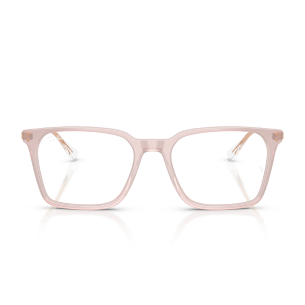 Ray-Ban RX5452I light pink square eyeglasses, full-rim acetate and metal frame