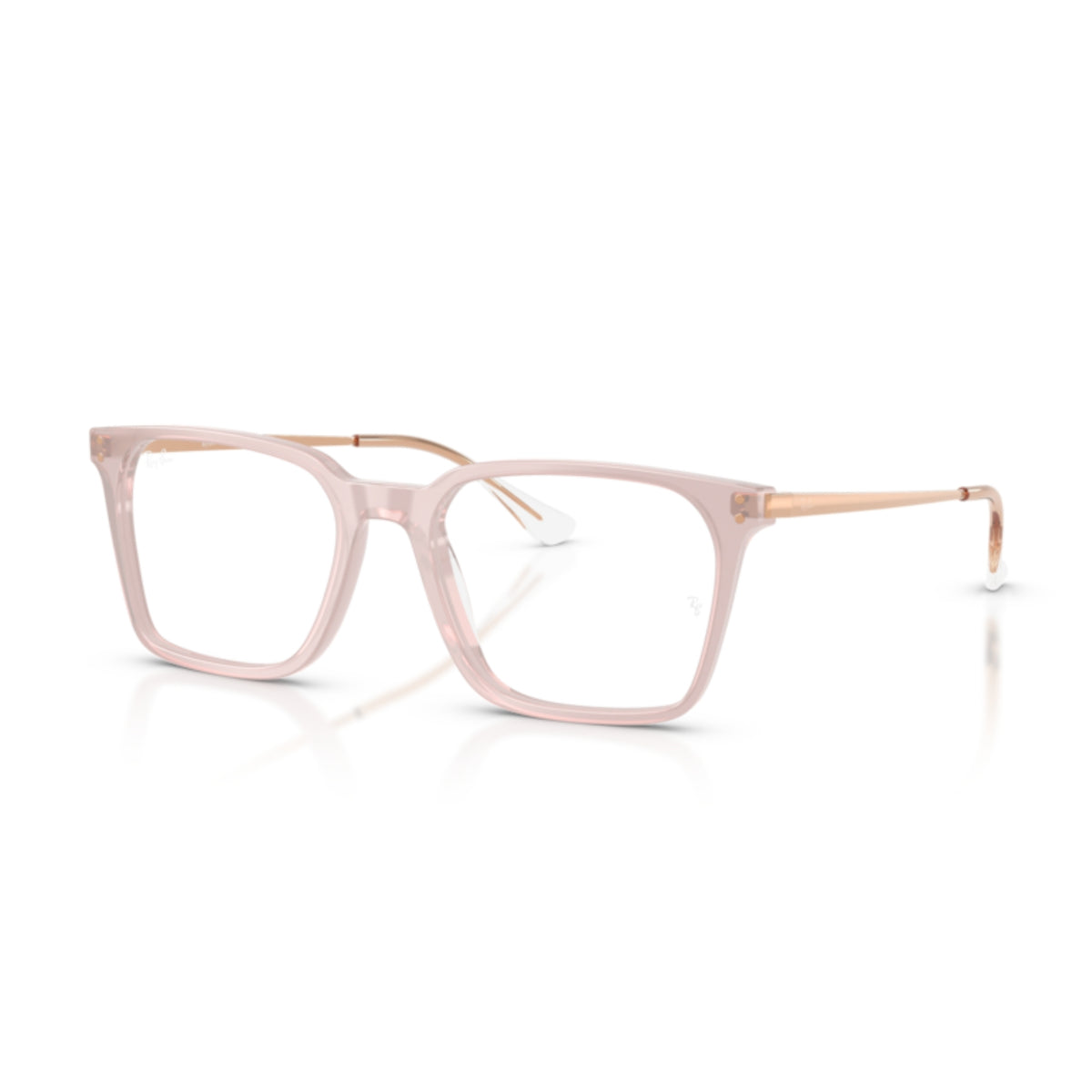 Ray-Ban RX5452I light pink square eyeglasses with acetate and metal frame