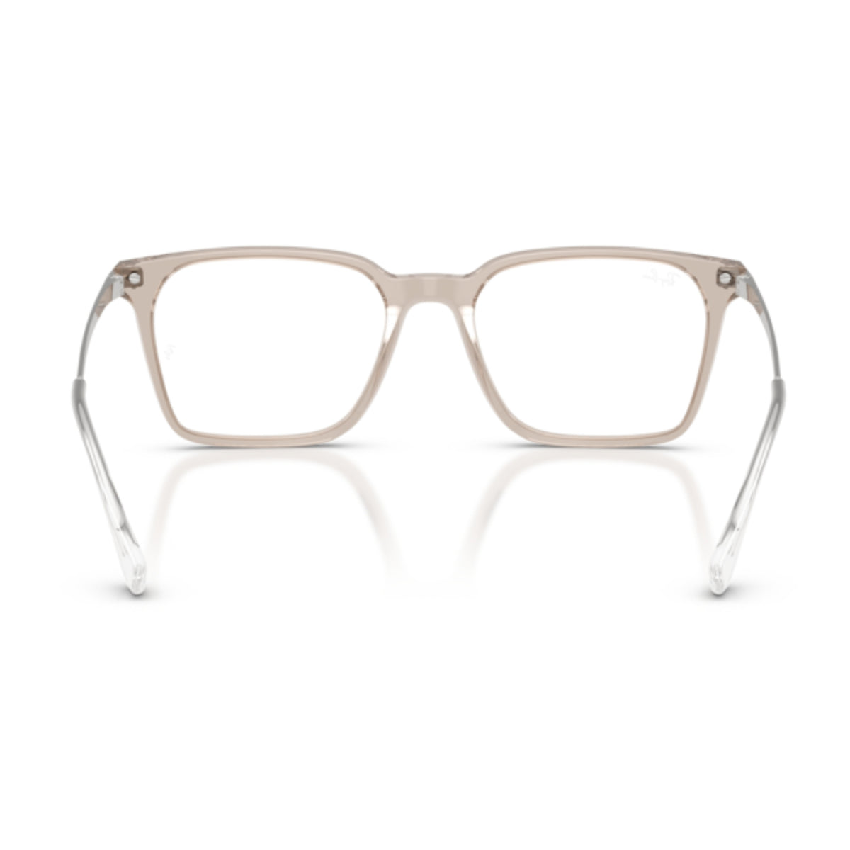 Ray-Ban RX5452I light brown square eyeglasses, back view of the frame and temples
