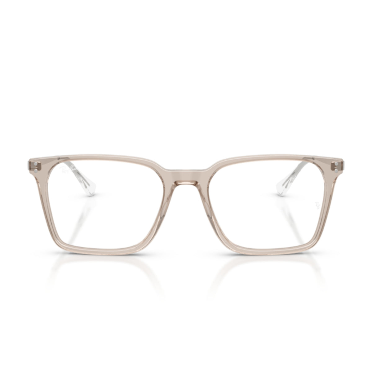 Ray-Ban RX5452I light brown square eyeglasses, full-rim acetate and metal frame