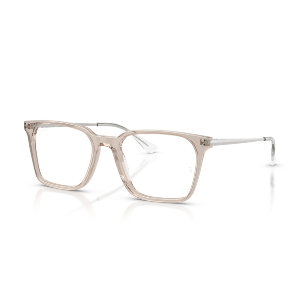 Ray-Ban RX5452I light brown square eyeglasses with acetate and metal frame