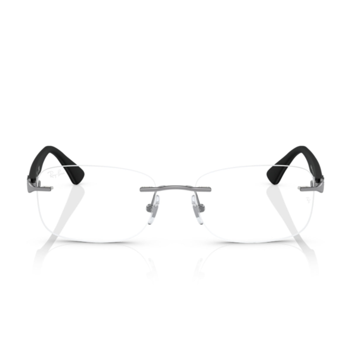 Ray-Ban RX6488I gunmetal rimless eyeglasses, metal and acetate frame