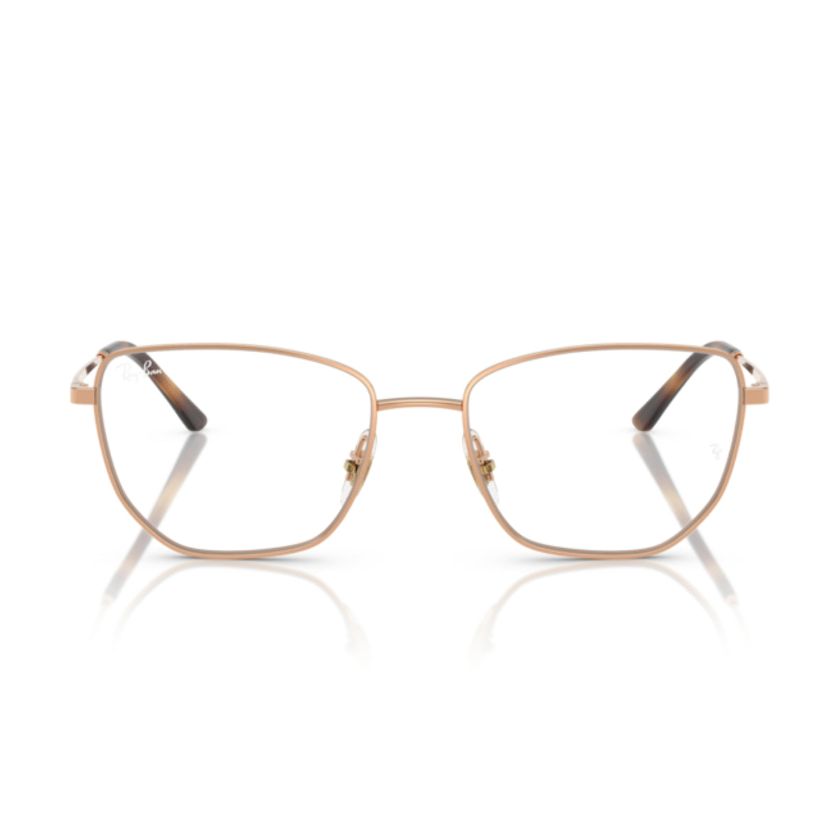 Ray-Ban RX6530I rosegold geometric eyeglasses, full-rim metal frame