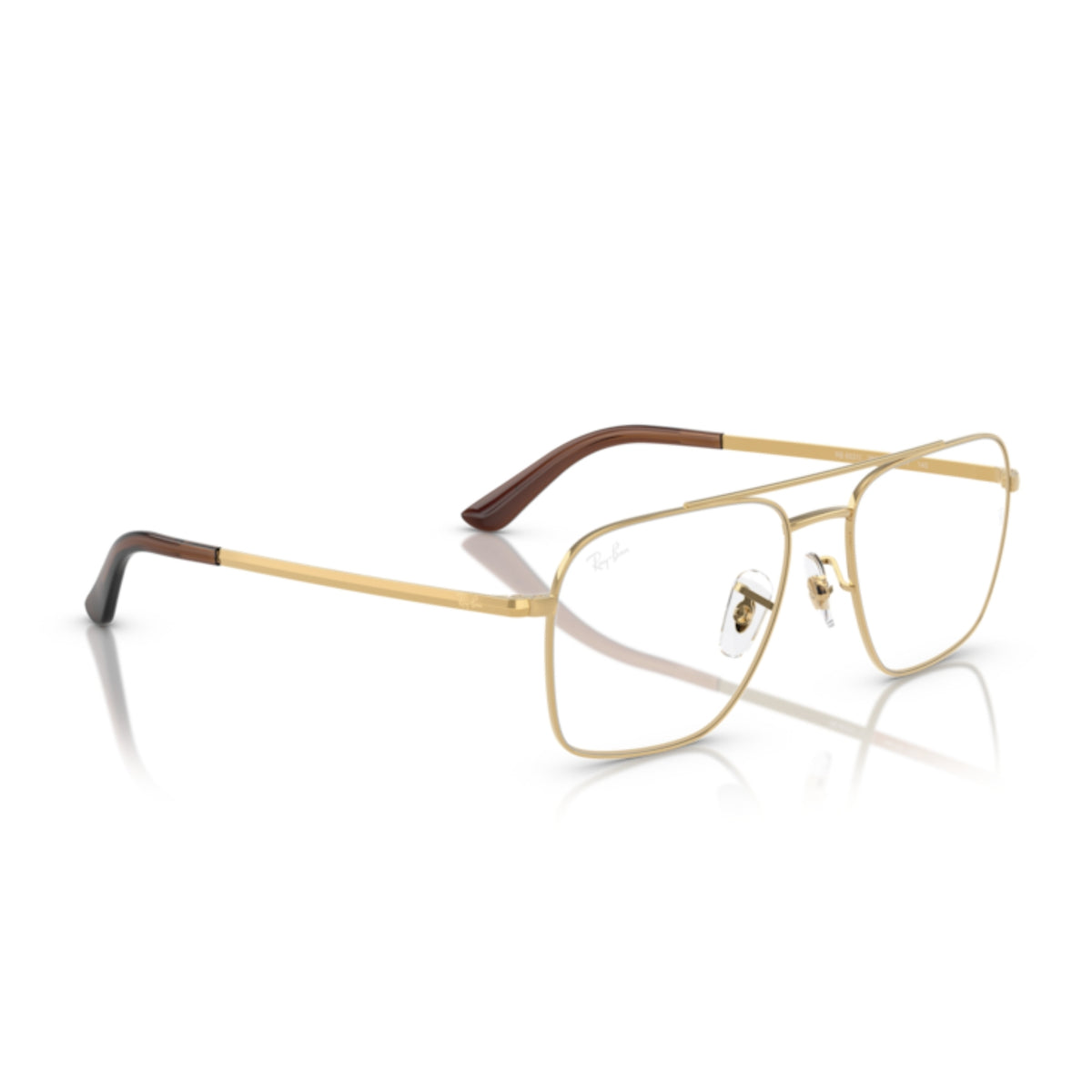 Ray-Ban RX6531I arista gold square eyeglasses, angled view