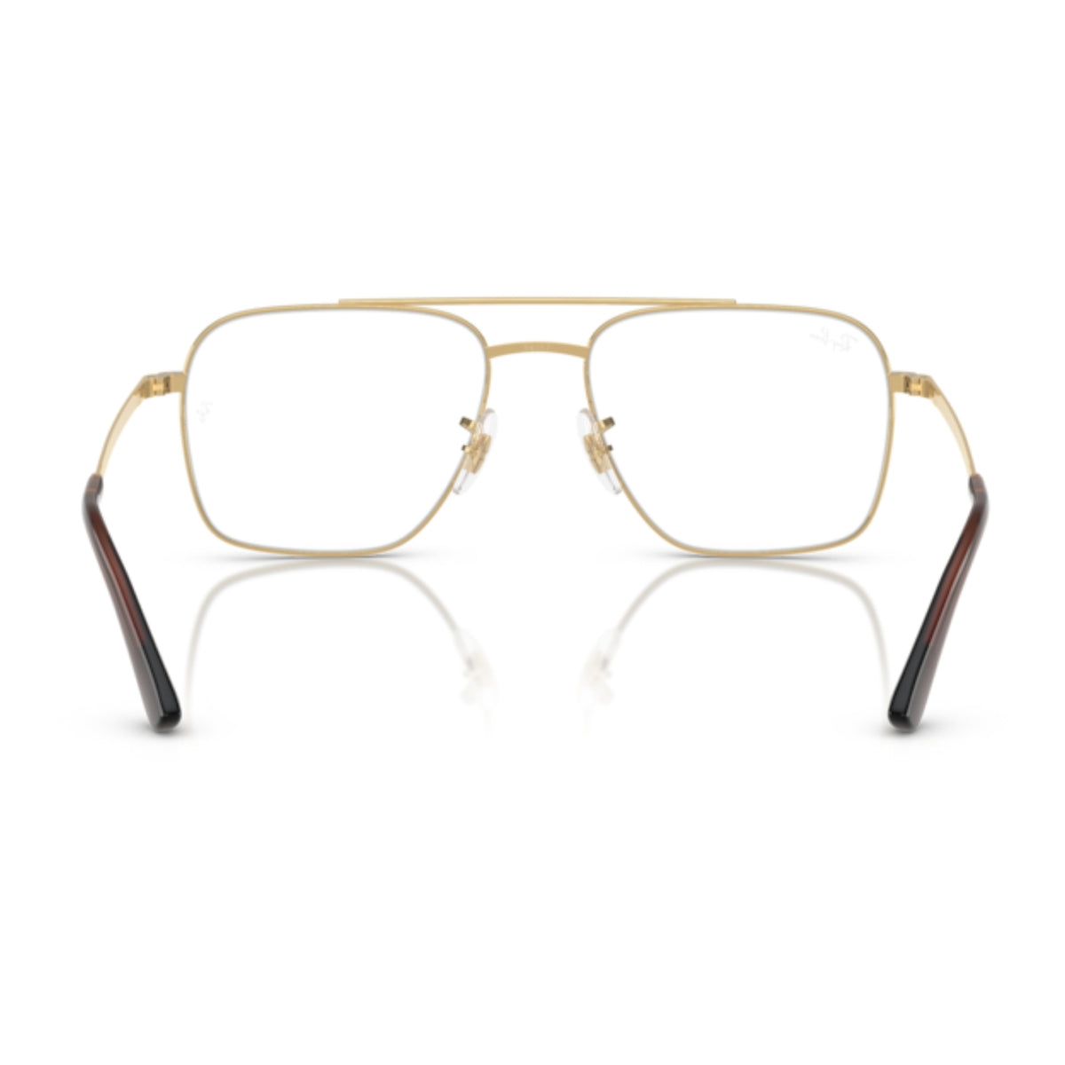 Ray-Ban RX6531I arista gold square eyeglasses, back view of the frame and temples