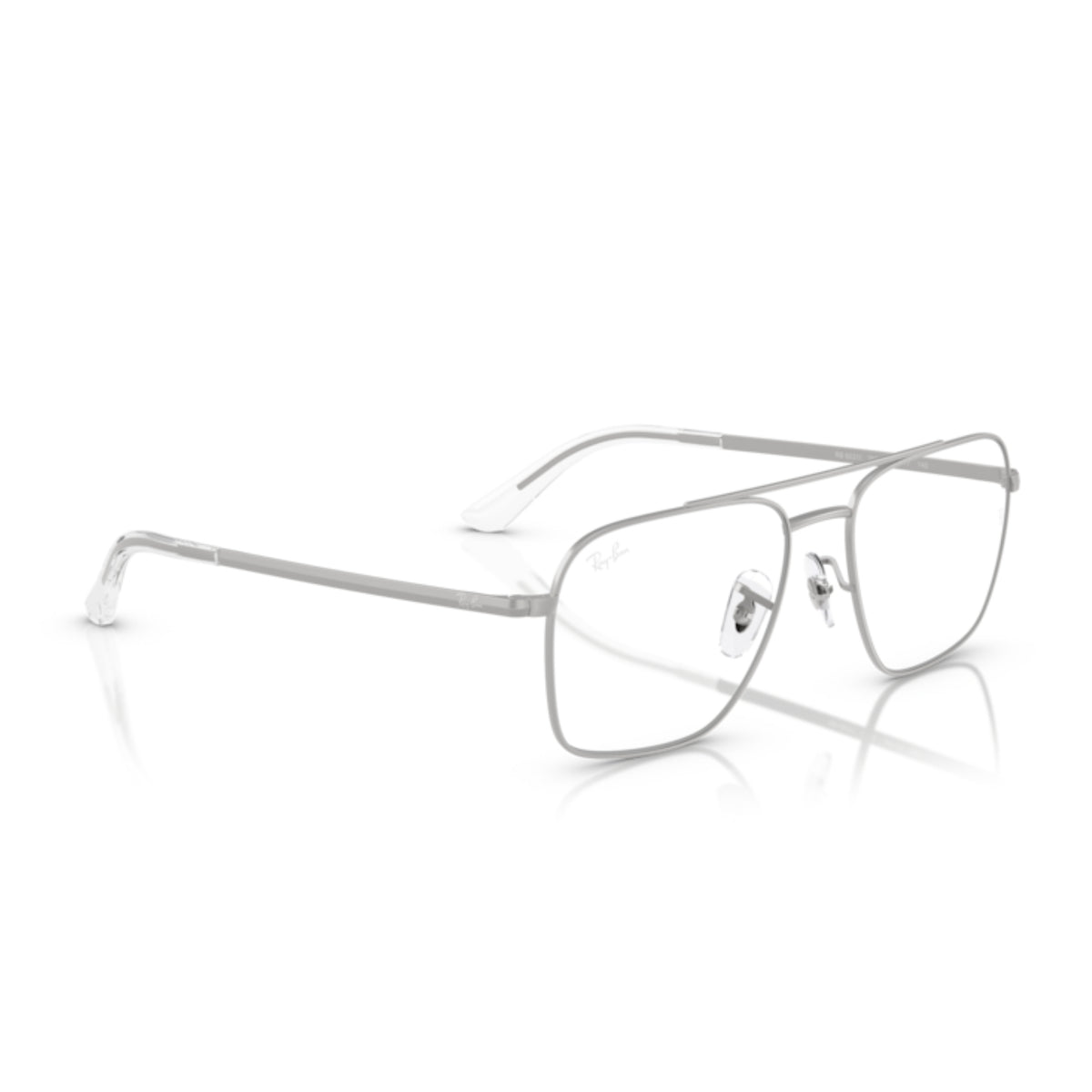 Ray-Ban RX6531I silver square eyeglasses, angled view