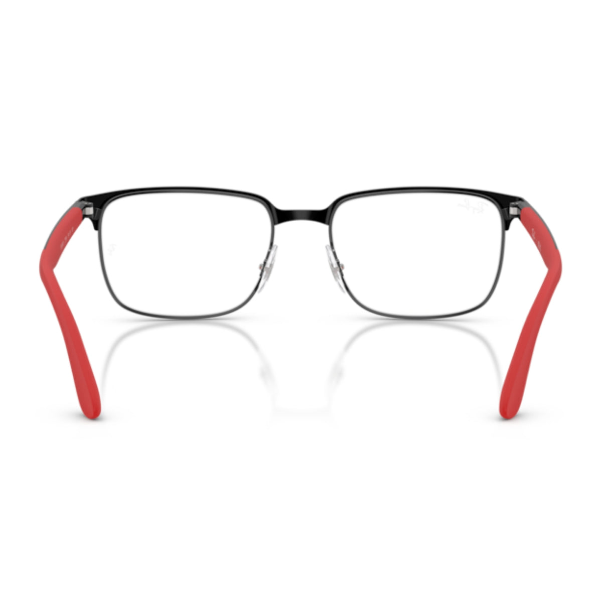 Ray-Ban RX6542I black rectangle eyeglasses, back view of the frame and temples