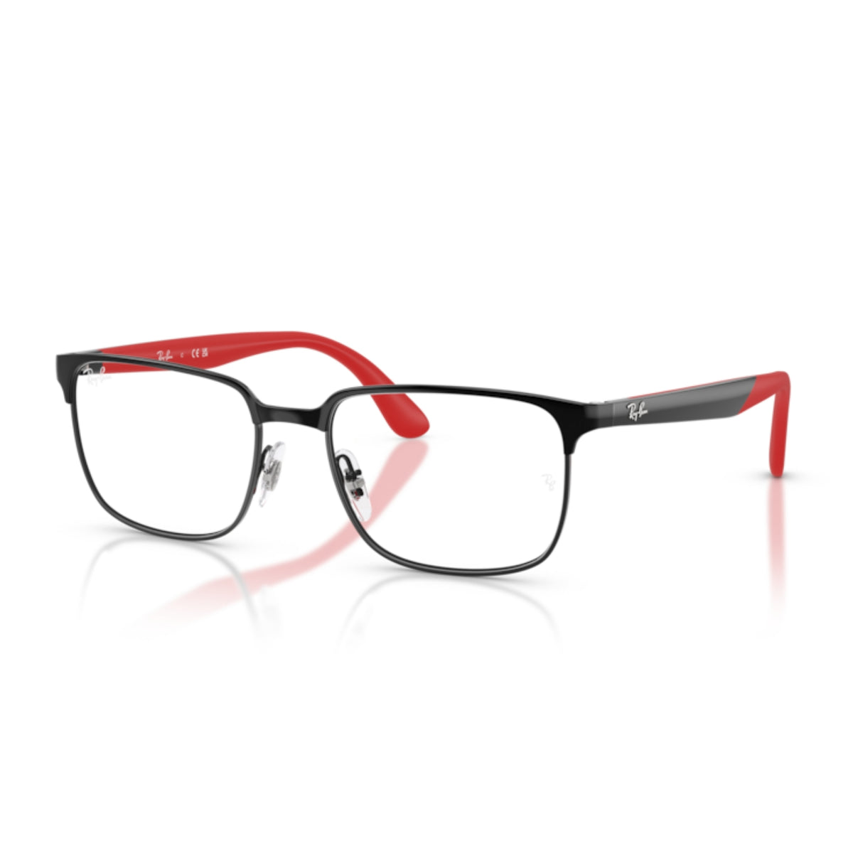 Ray-Ban RX6542I black rectangle eyeglasses with metal and lightweight frame