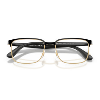 Ray-Ban RX6542I 2991 Black on Gold Rectangle Eyeglasses