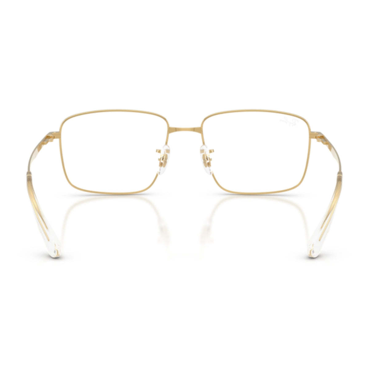 Ray-Ban RX6544I arista gold square eyeglasses, back view of the frame and temples