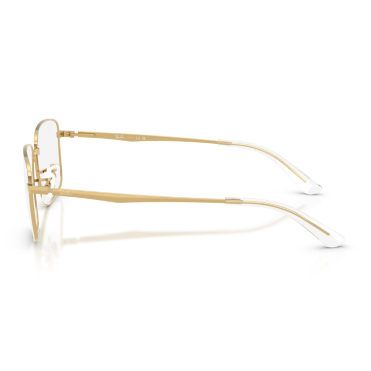 Ray-Ban RX6544I arista gold square eyeglasses, side view of the temple