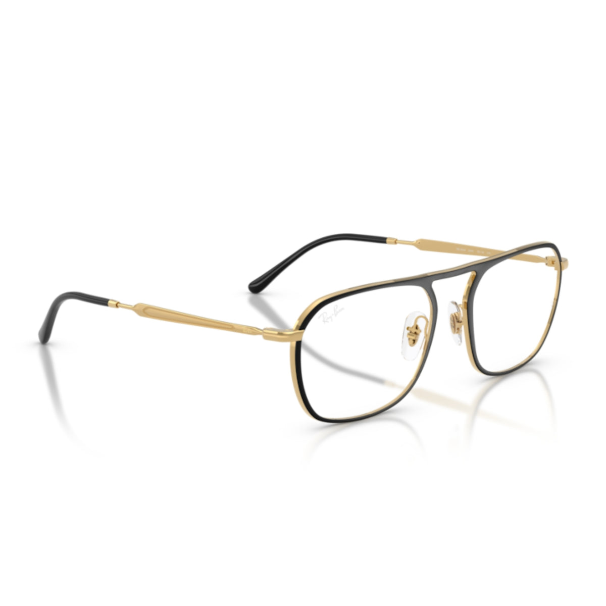 Ray-Ban RX6548 blue & arista gold square eyeglasses, angled view