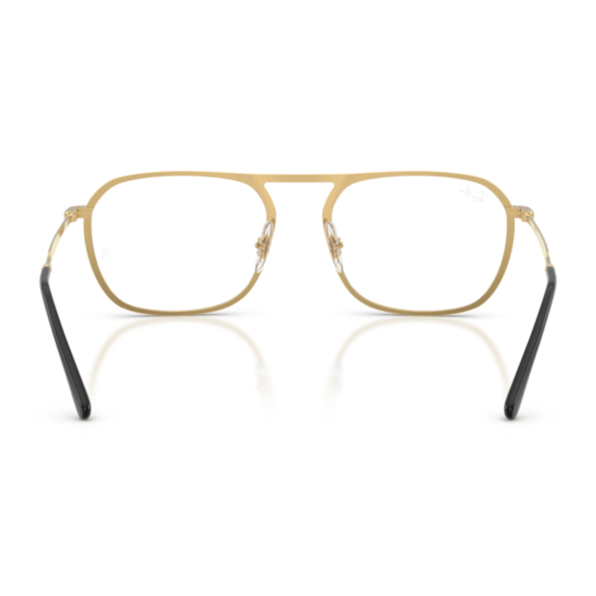 Ray-Ban RX6548 blue & arista gold square eyeglasses, back view of the frame and temples