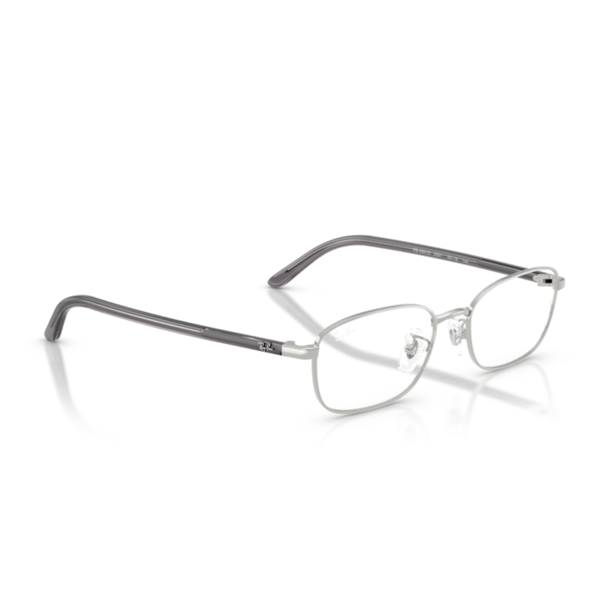 Ray-Ban RX6551D silver square eyeglasses, angled view