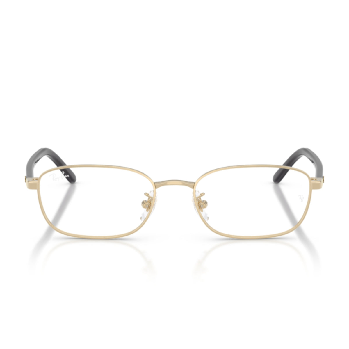Ray-Ban RX6551D pale gold square eyeglasses, full-rim metal and acetate frame