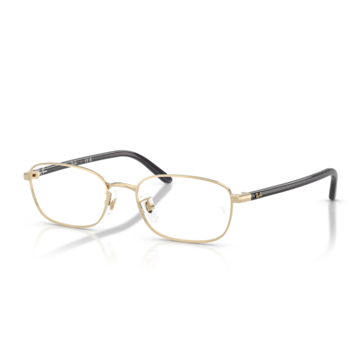 Ray-Ban RX6551D pale gold square eyeglasses with metal and acetate frame
