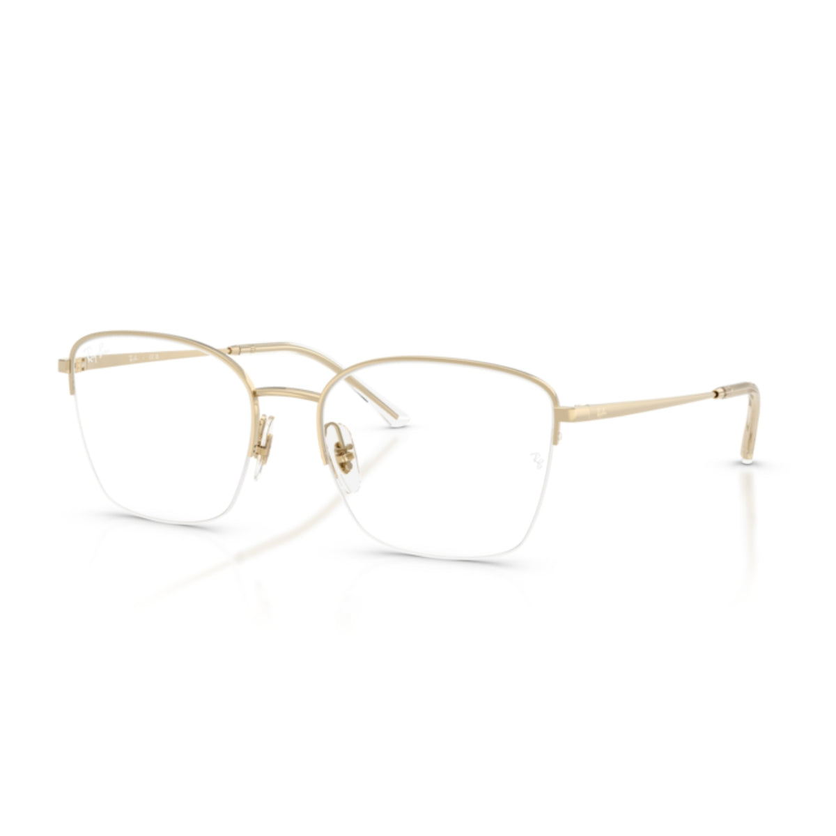 Ray-Ban RX6554I pale gold geometric eyeglasses with metal frame
