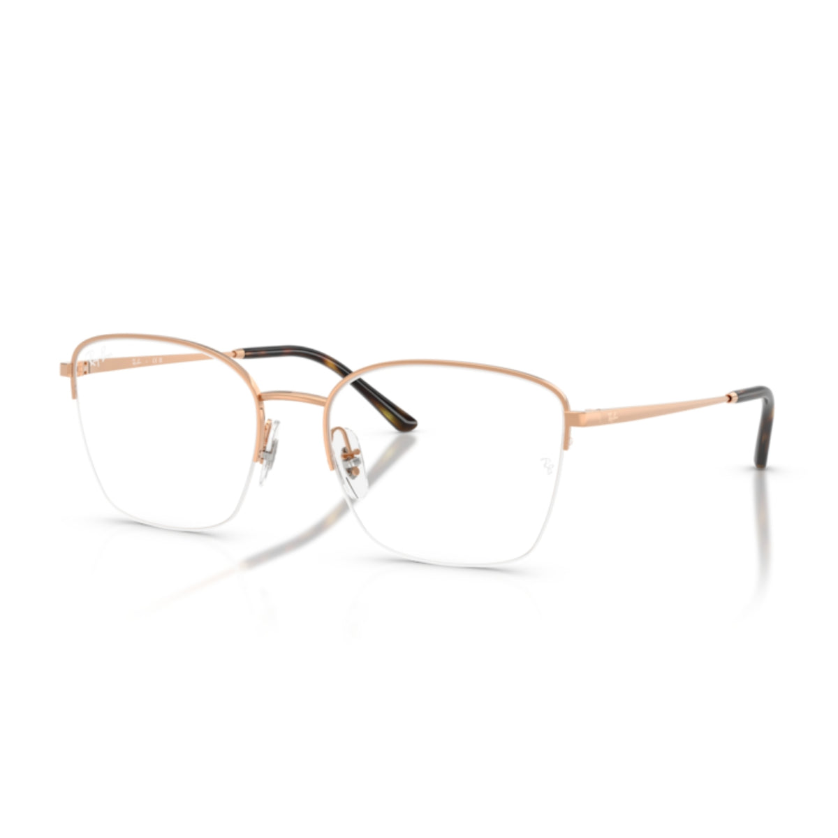 Ray-Ban RX6554I rose gold geometric eyeglasses with metal frame