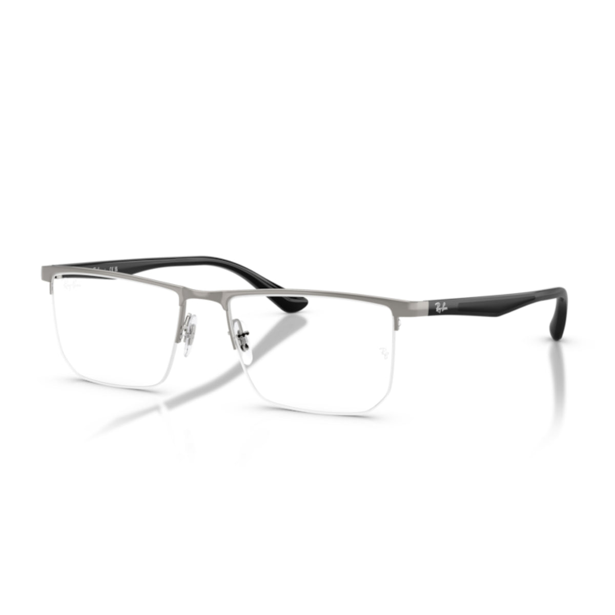 Ray-Ban RX6555I gunmetal rectangle eyeglasses with metal and plastic frame
