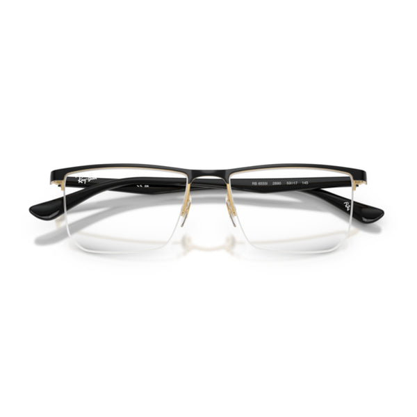Ray-Ban RX6555I 2890 Black & Gold Rectangle Eyeglasses