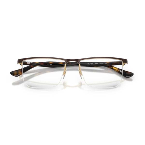 Ray-Ban RX6555I 3065 Matte Brown on Arista Rectangle Eyeglasses