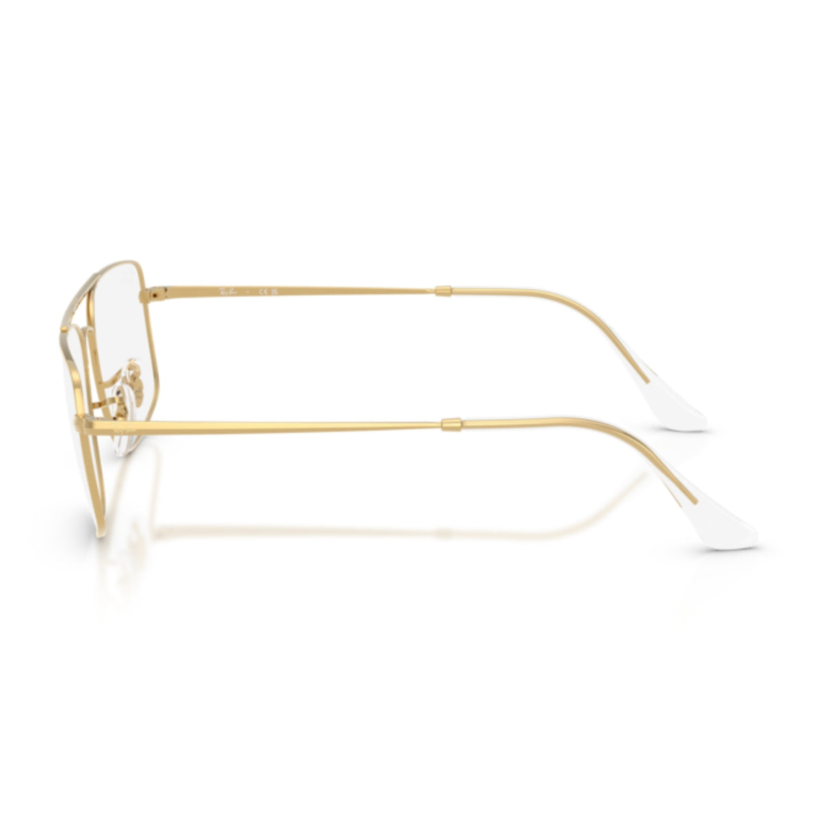 Ray-Ban RX6579 arista gold square eyeglasses, side view of the temple
