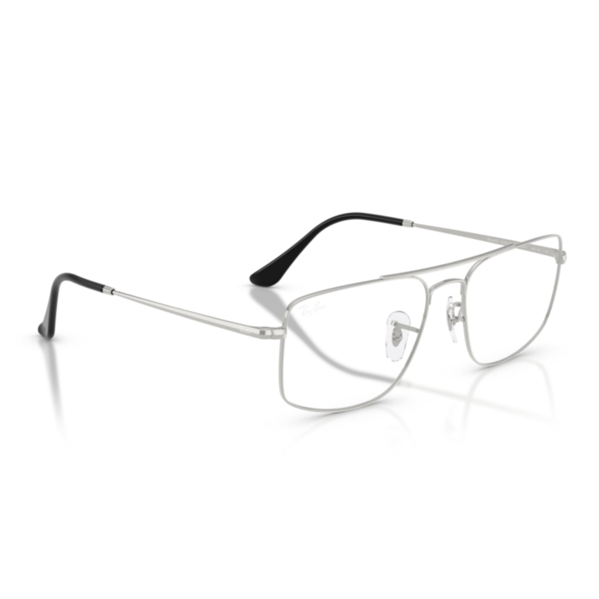 Ray-Ban RX6579 silver square eyeglasses, angled view