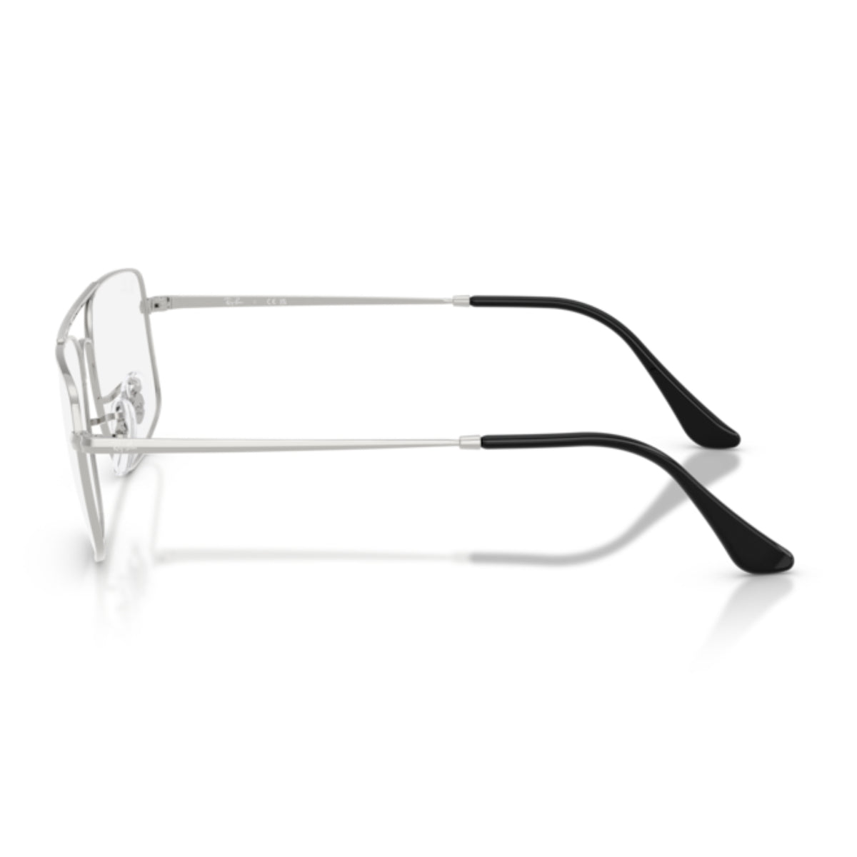 Ray-Ban RX6579 silver square eyeglasses, side view of the temple