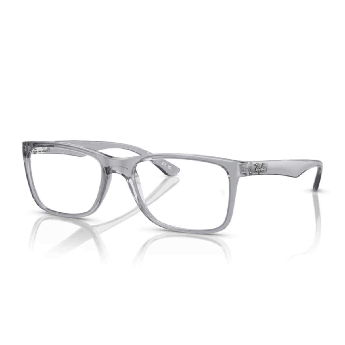 Ray-Ban RX7027I transparent grey square eyeglasses with lightweight frame