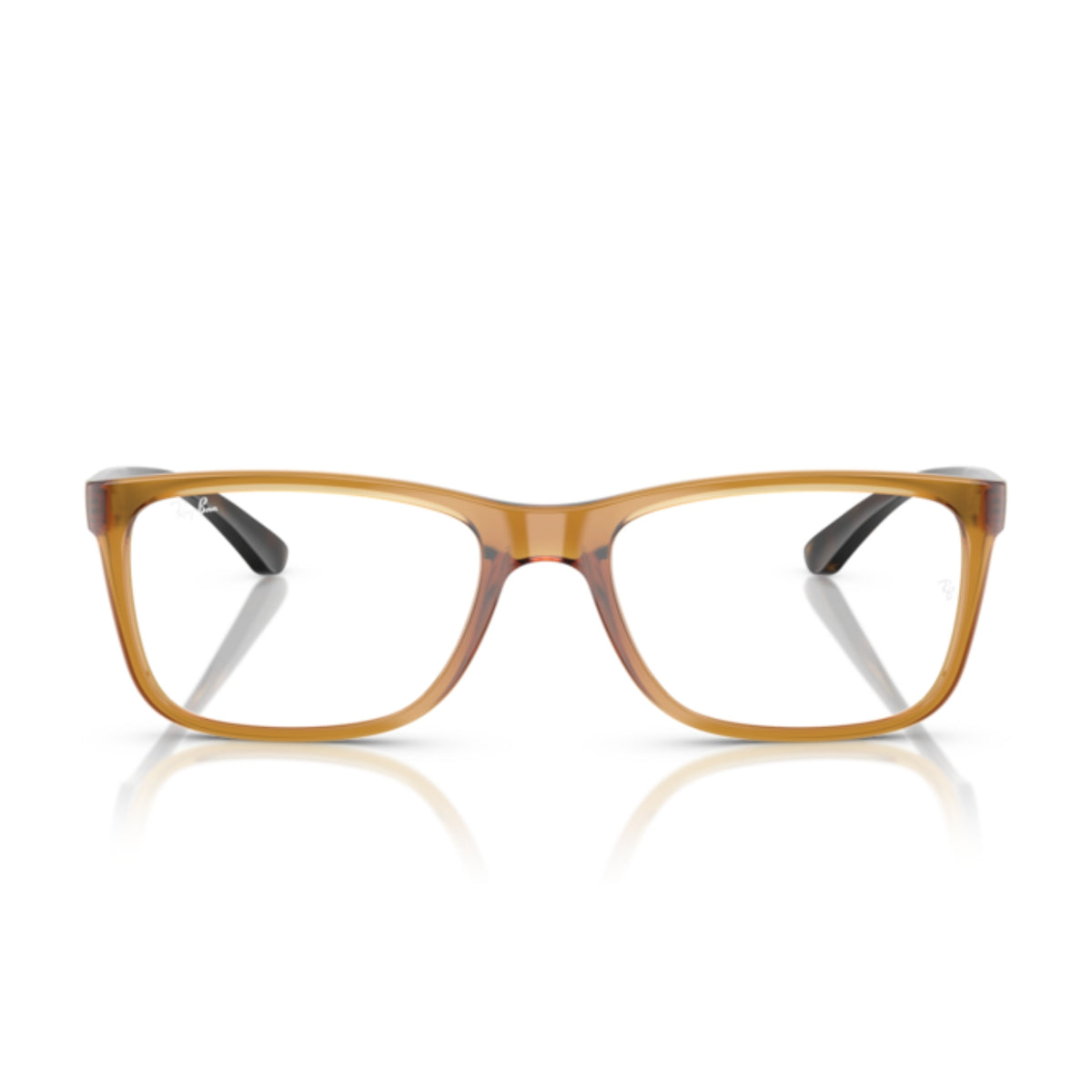 Ray-Ban RX7027I transparent yellow square eyeglasses, full-rim lightweight frame