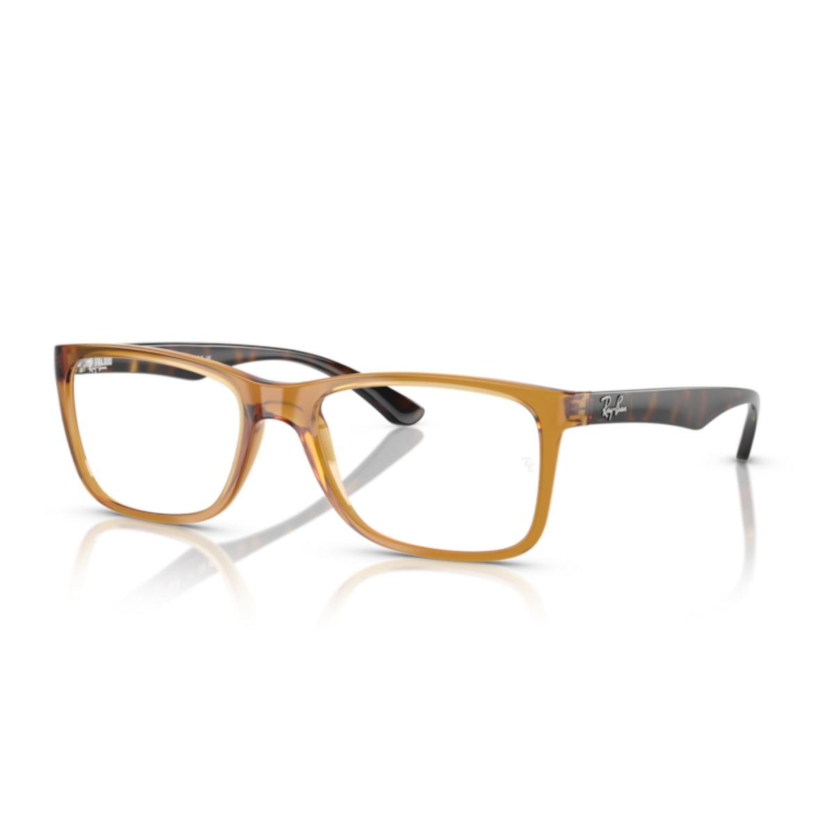 Ray-Ban RX7027I transparent yellow square eyeglasses with lightweight frame