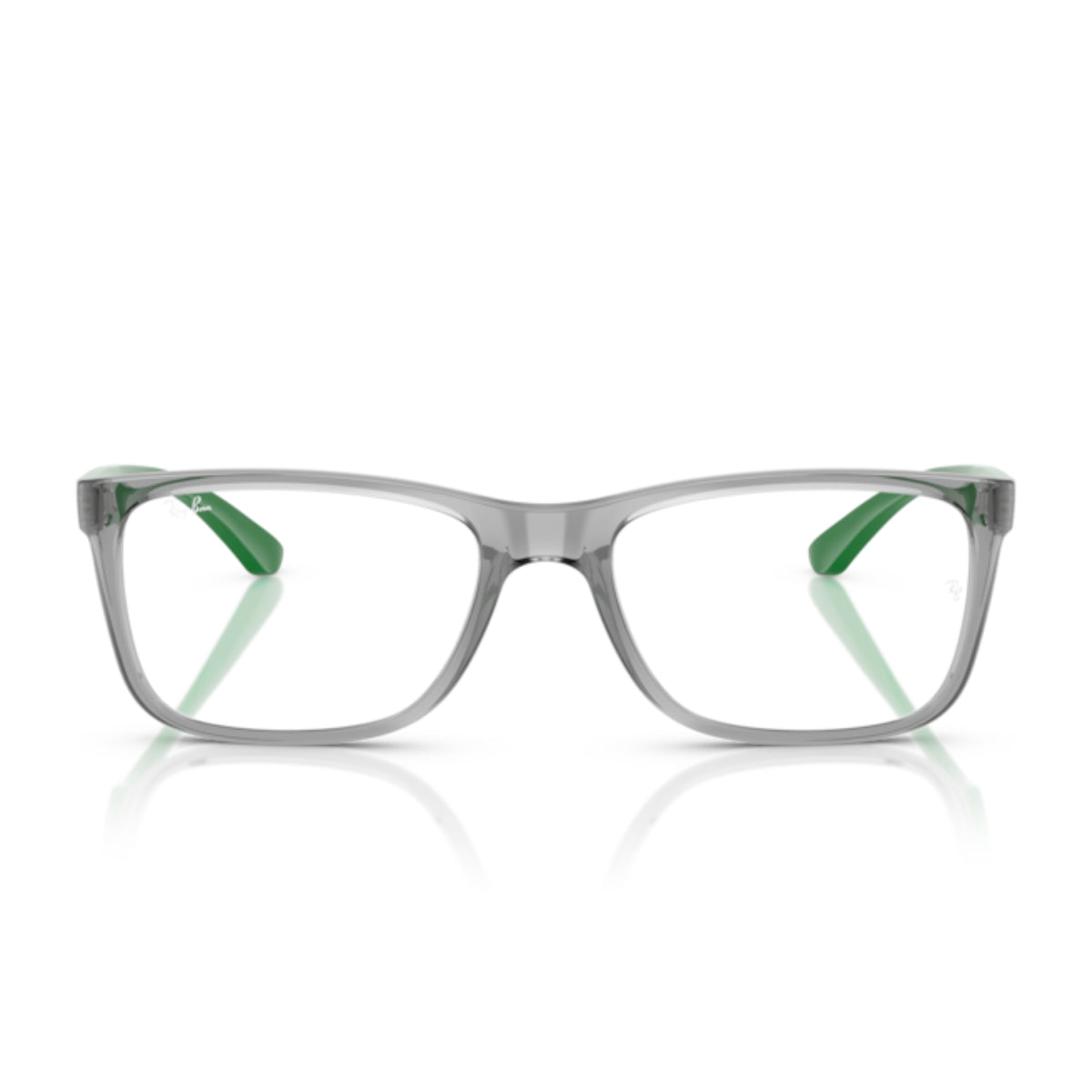 Ray-Ban RX7027I transparent grey square eyeglasses, full-rim lightweight frame