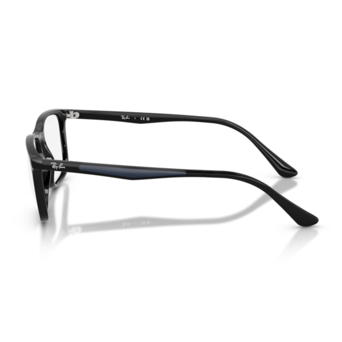 Ray-Ban RX7170I black rectangle eyeglasses, side view of the temple