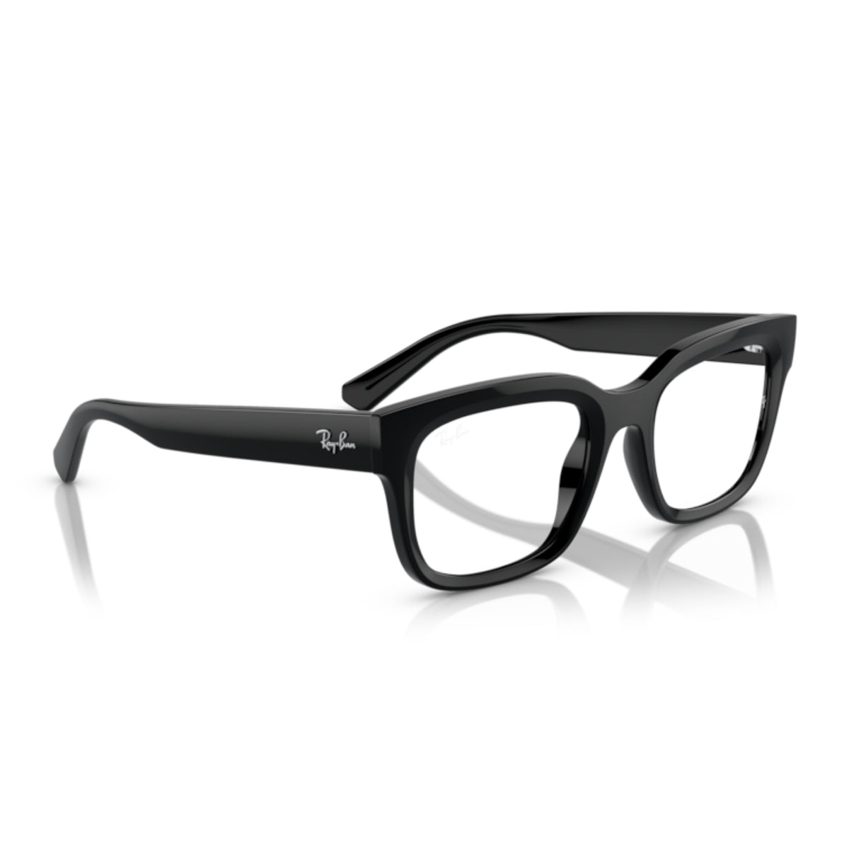 Ray-Ban RX7217 black rectangle eyeglasses, angled view