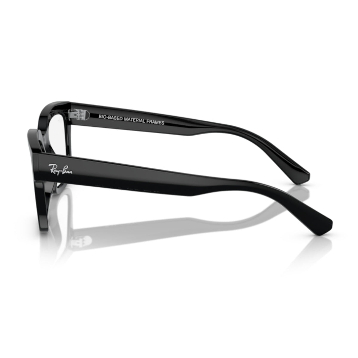 Ray-Ban RX7217 black rectangle eyeglasses, side view of the temple