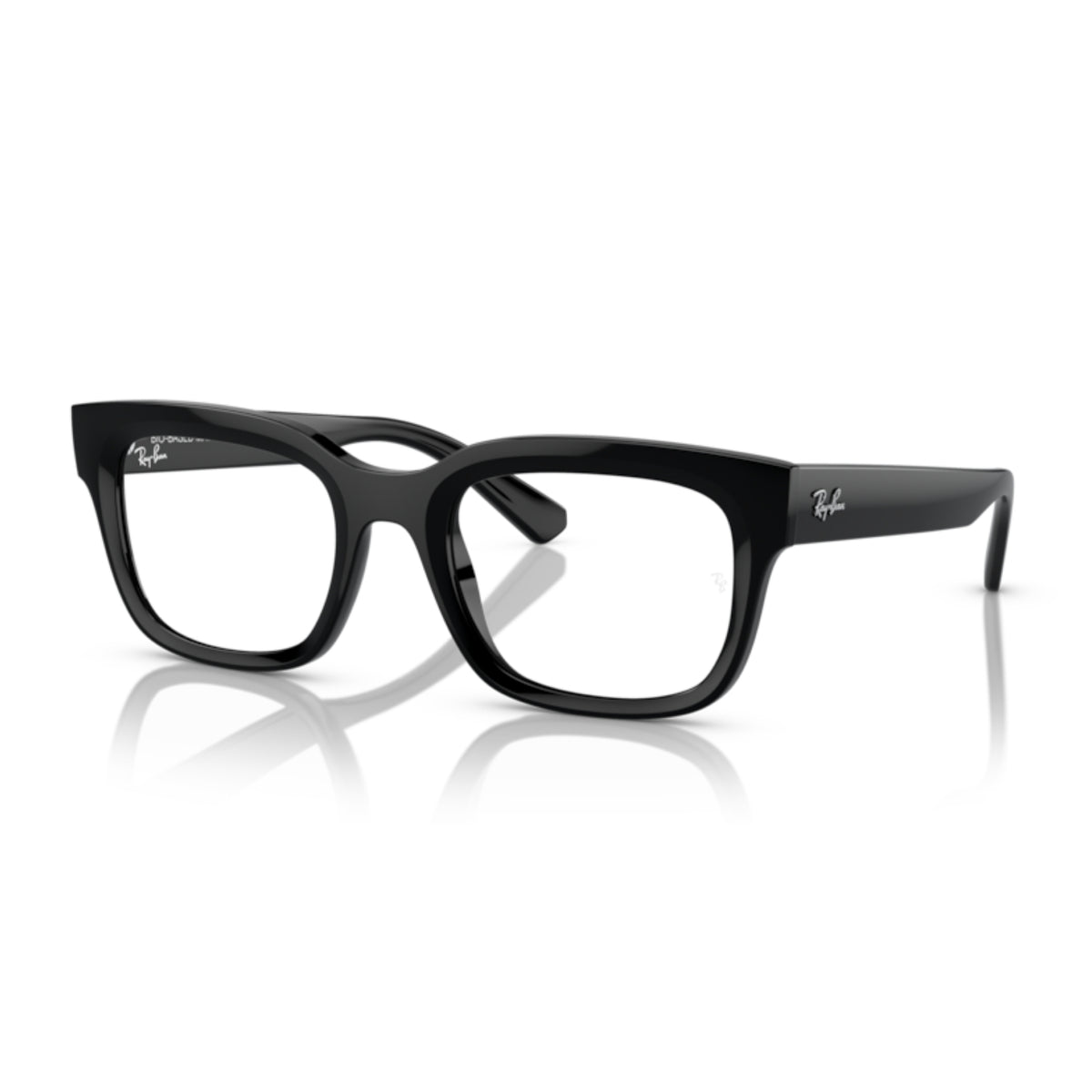 Ray-Ban RX7217 black rectangle eyeglasses with plastic and acetate frame