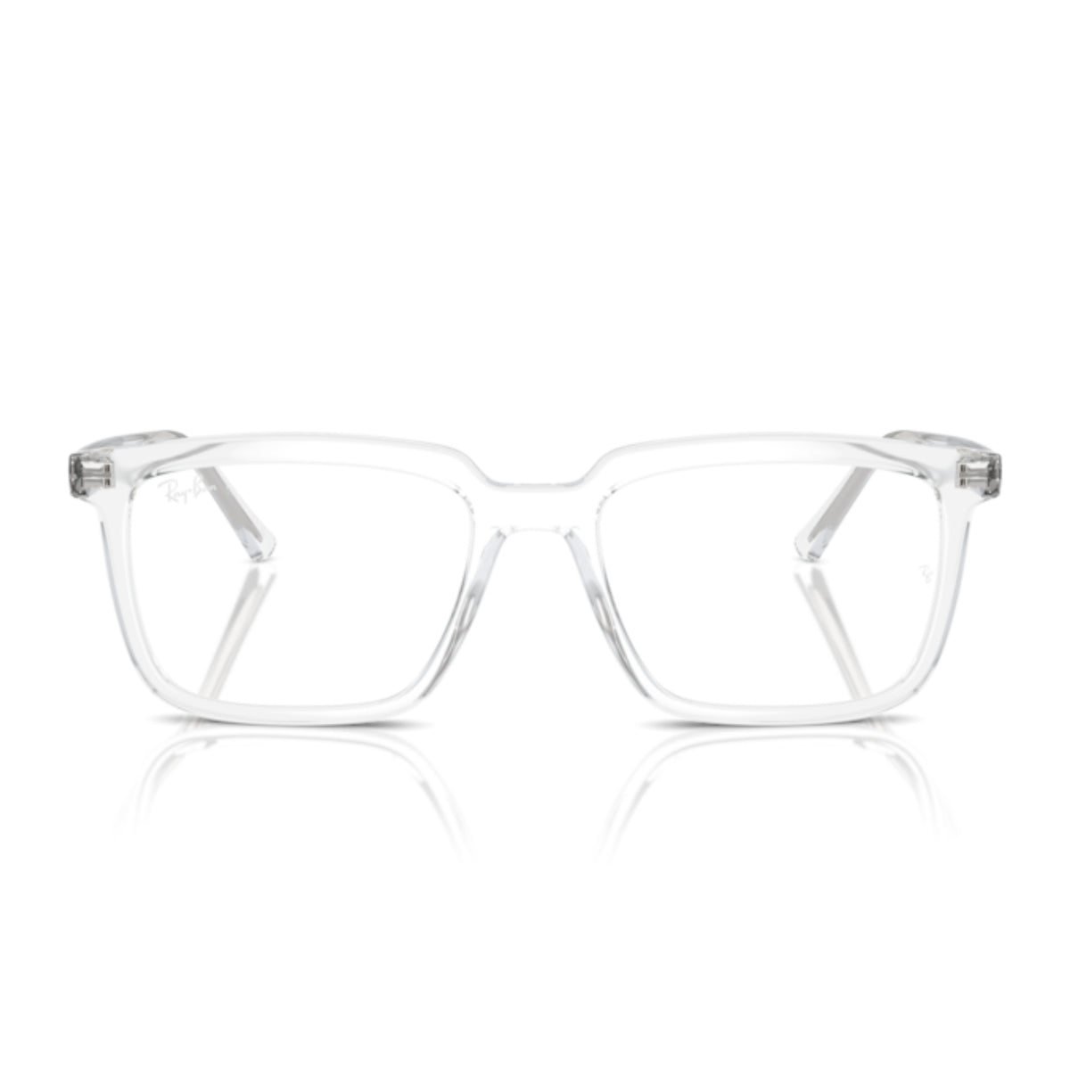 Ray-Ban RX7239 transparent rectangle eyeglasses, full-rim plastic frame