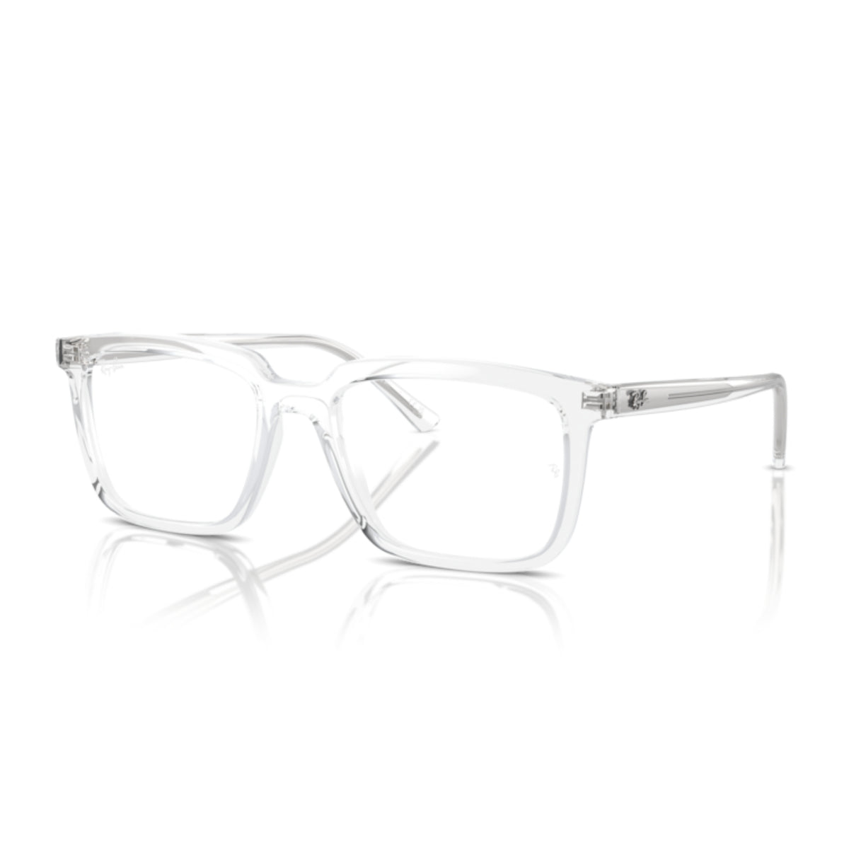 Ray-Ban RX7239 transparent rectangle eyeglasses with plastic frame