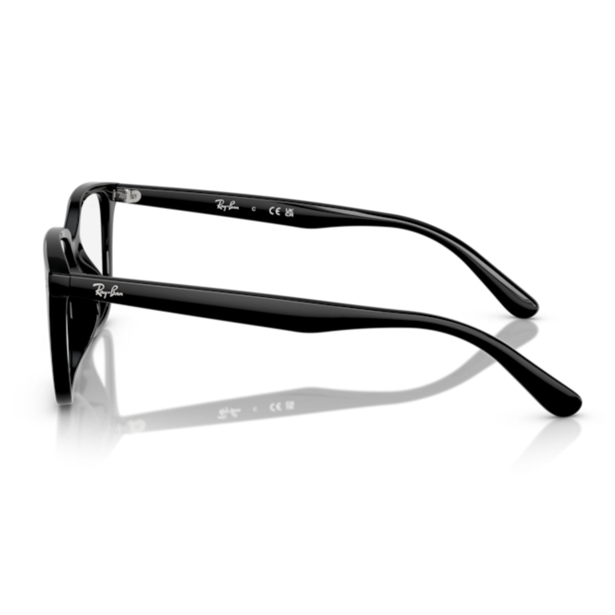 Ray-Ban RX7248D black square eyeglasses, side view of the temple