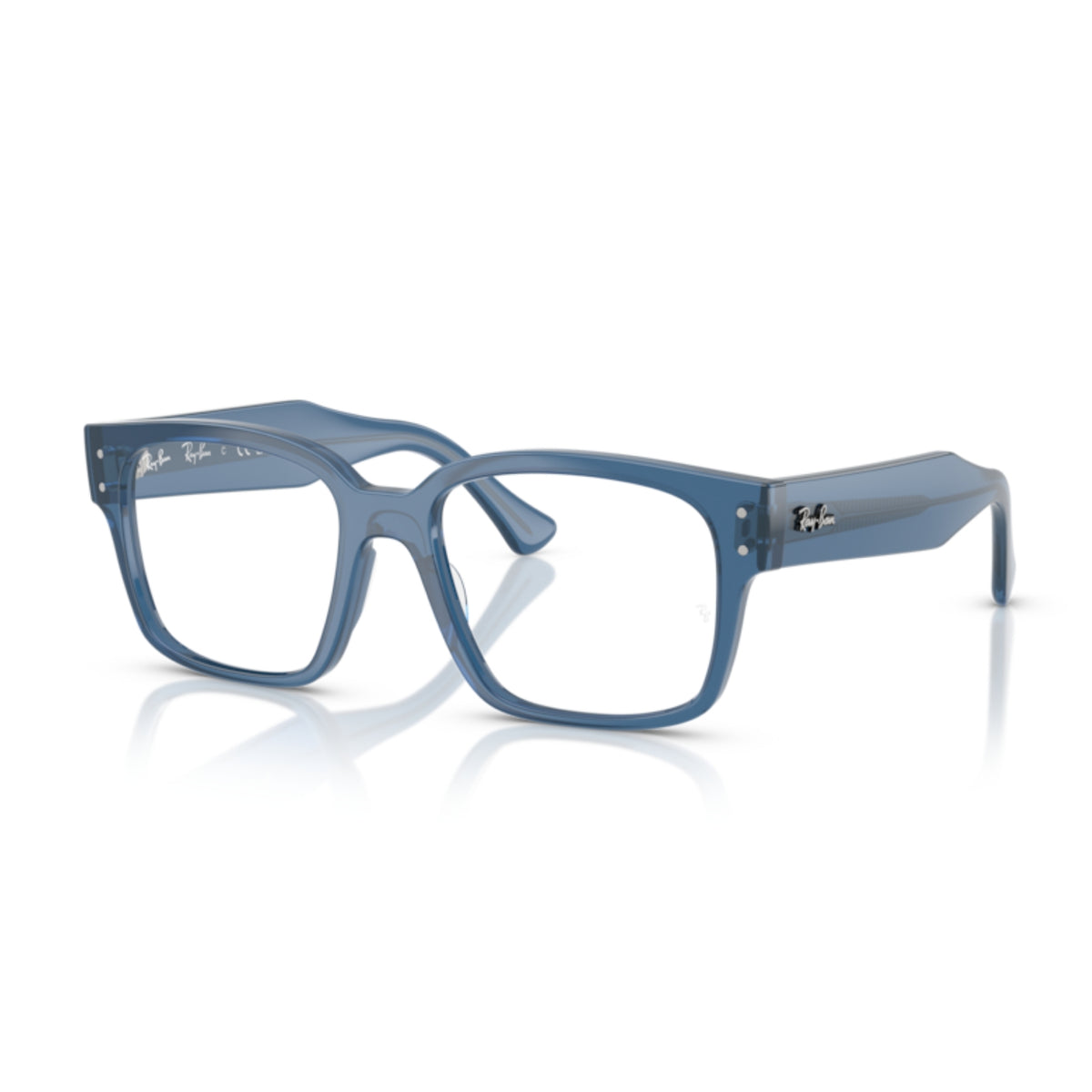 Ray-Ban RX7256 transparent blue square eyeglasses with acetate frame